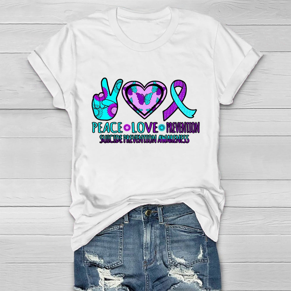 Peace Love Prevention Suicide Prevention Awareness Healthwear T-shirt