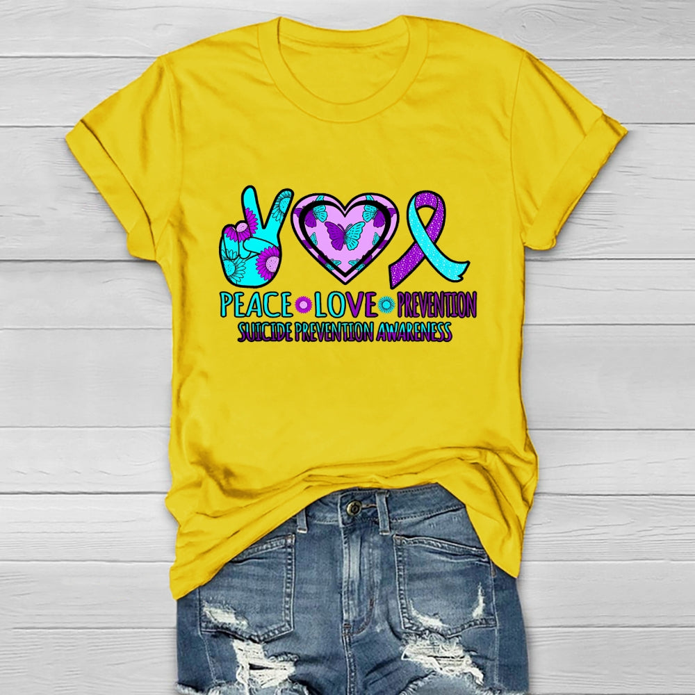 Peace Love Prevention Suicide Prevention Awareness Healthwear T-shirt