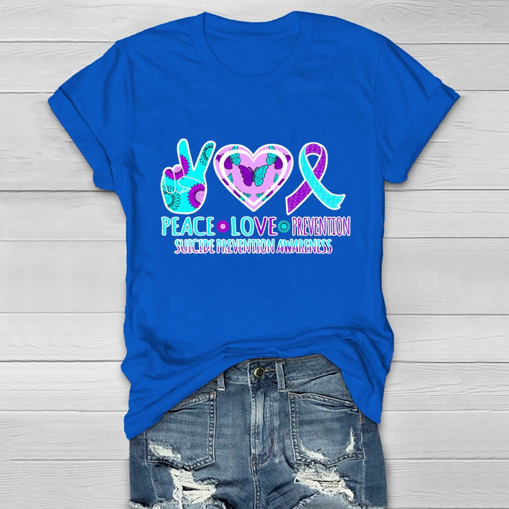 Peace Love Prevention Suicide Prevention Awareness Healthwear T-shirt