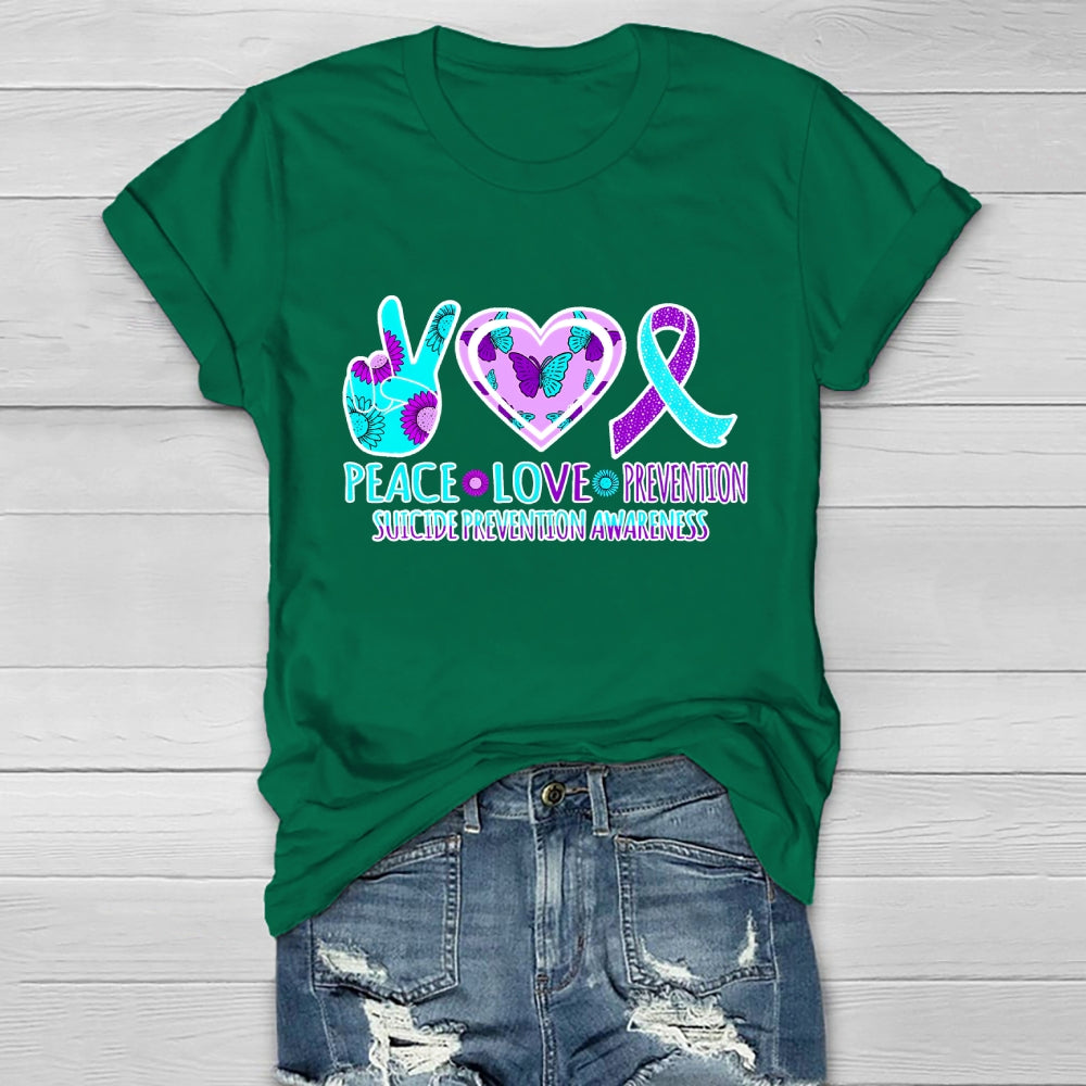 Peace Love Prevention Suicide Prevention Awareness Healthwear T-shirt