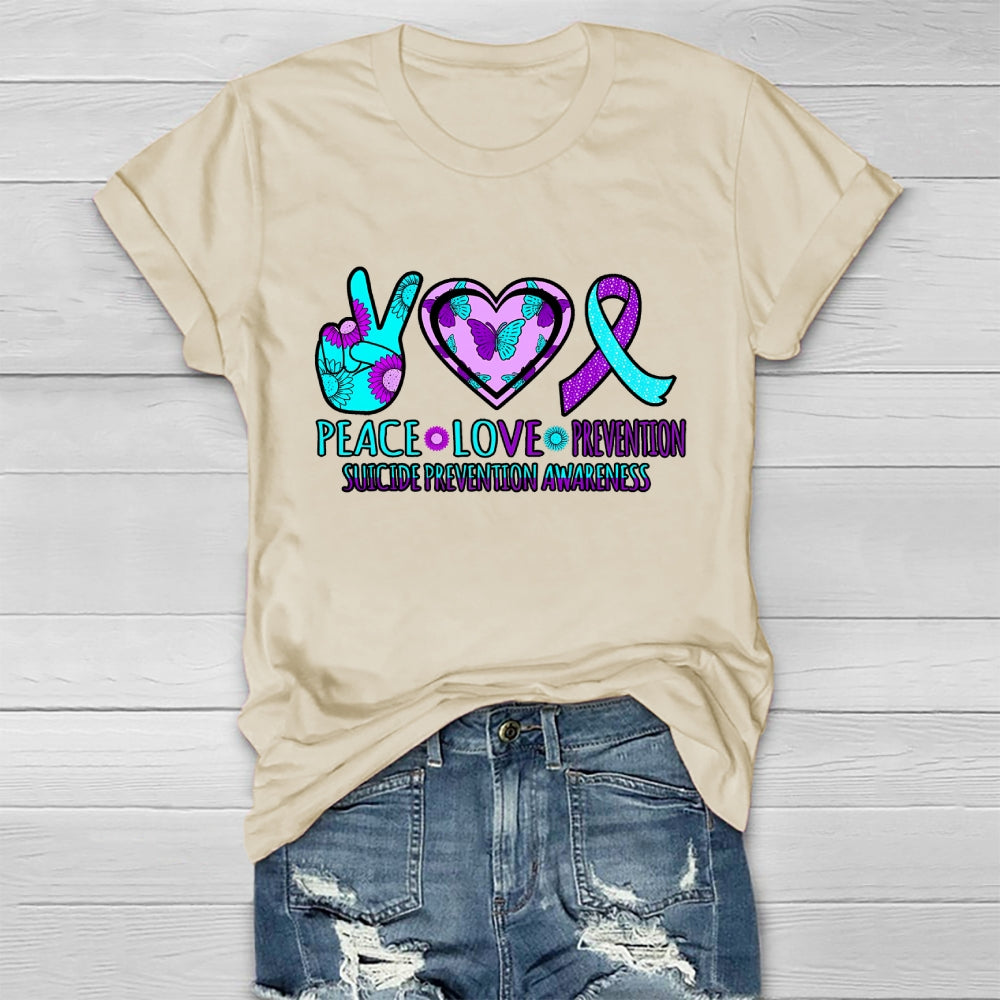 Peace Love Prevention Suicide Prevention Awareness Healthwear T-shirt