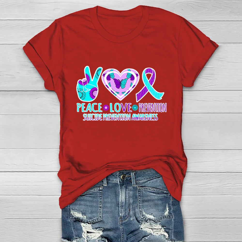 Peace Love Prevention Suicide Prevention Awareness Healthwear T-shirt