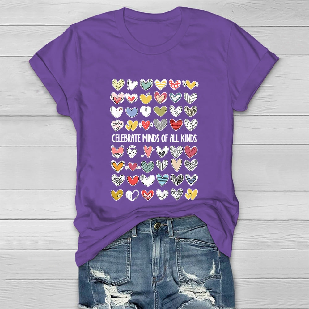 Celebrate Minds Of All Kinds Neurodiversity Mental Health  Healthwear T-shirt