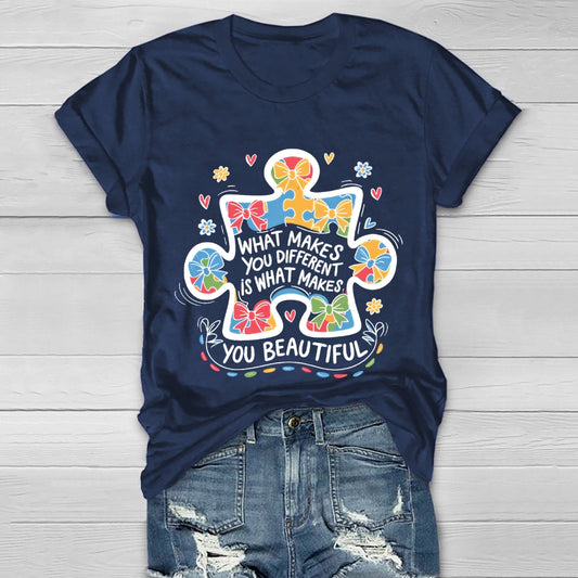 What Makes You Different Is What Makes You Beautiful Puzzle Healthwear T-shirt