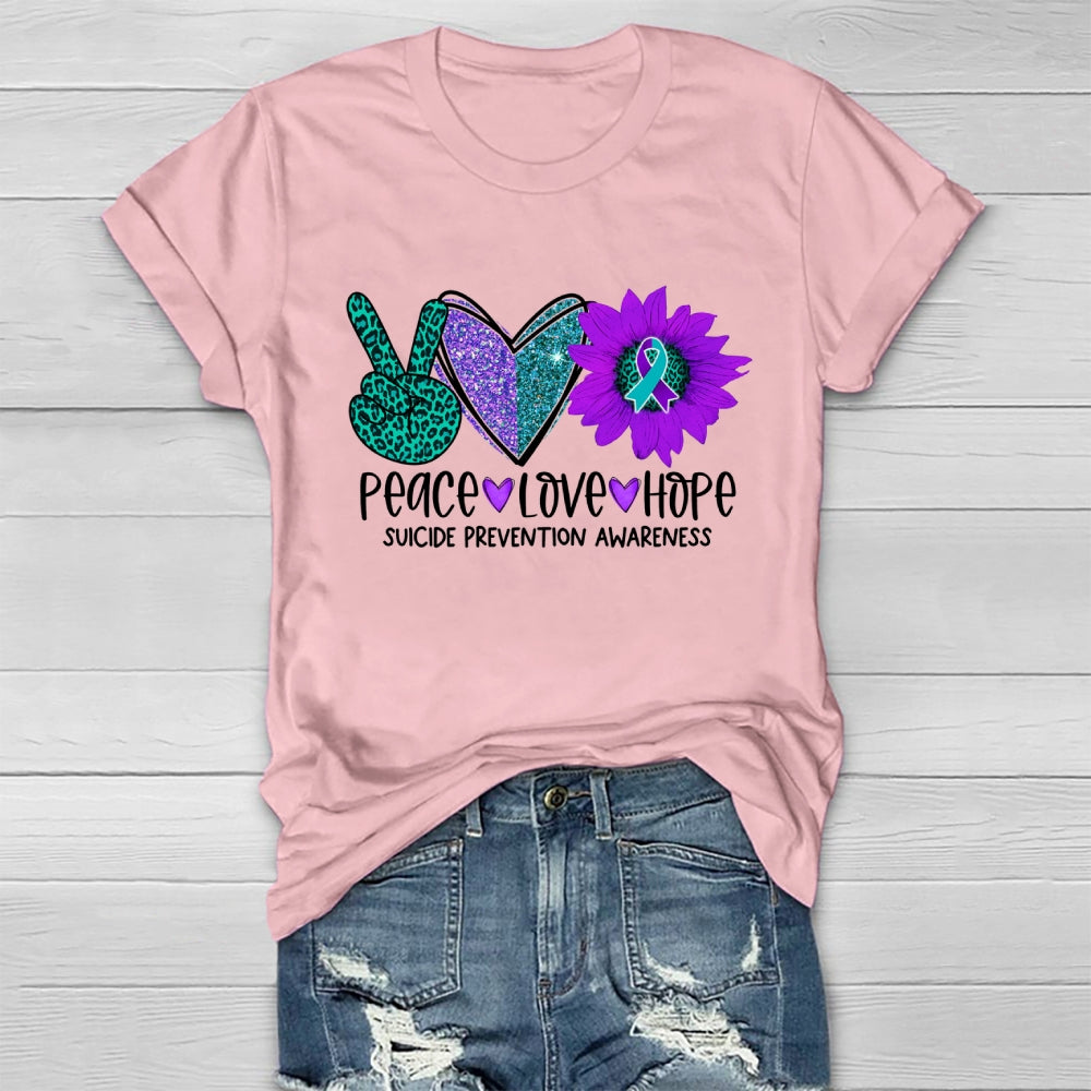 Peace Love Hope Suicide Prevention Awareness Healthwear T-shirt