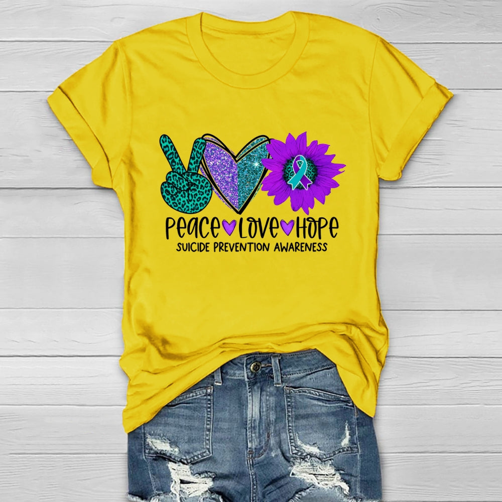 Peace Love Hope Suicide Prevention Awareness Healthwear T-shirt