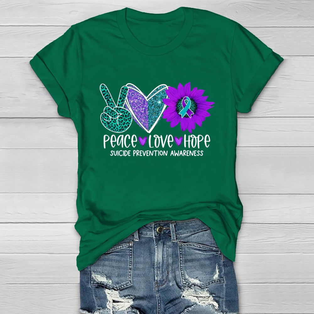 Peace Love Hope Suicide Prevention Awareness Healthwear T-shirt