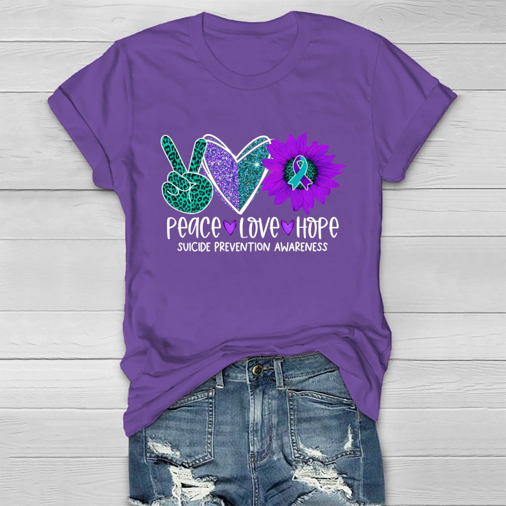 Peace Love Hope Suicide Prevention Awareness Healthwear T-shirt