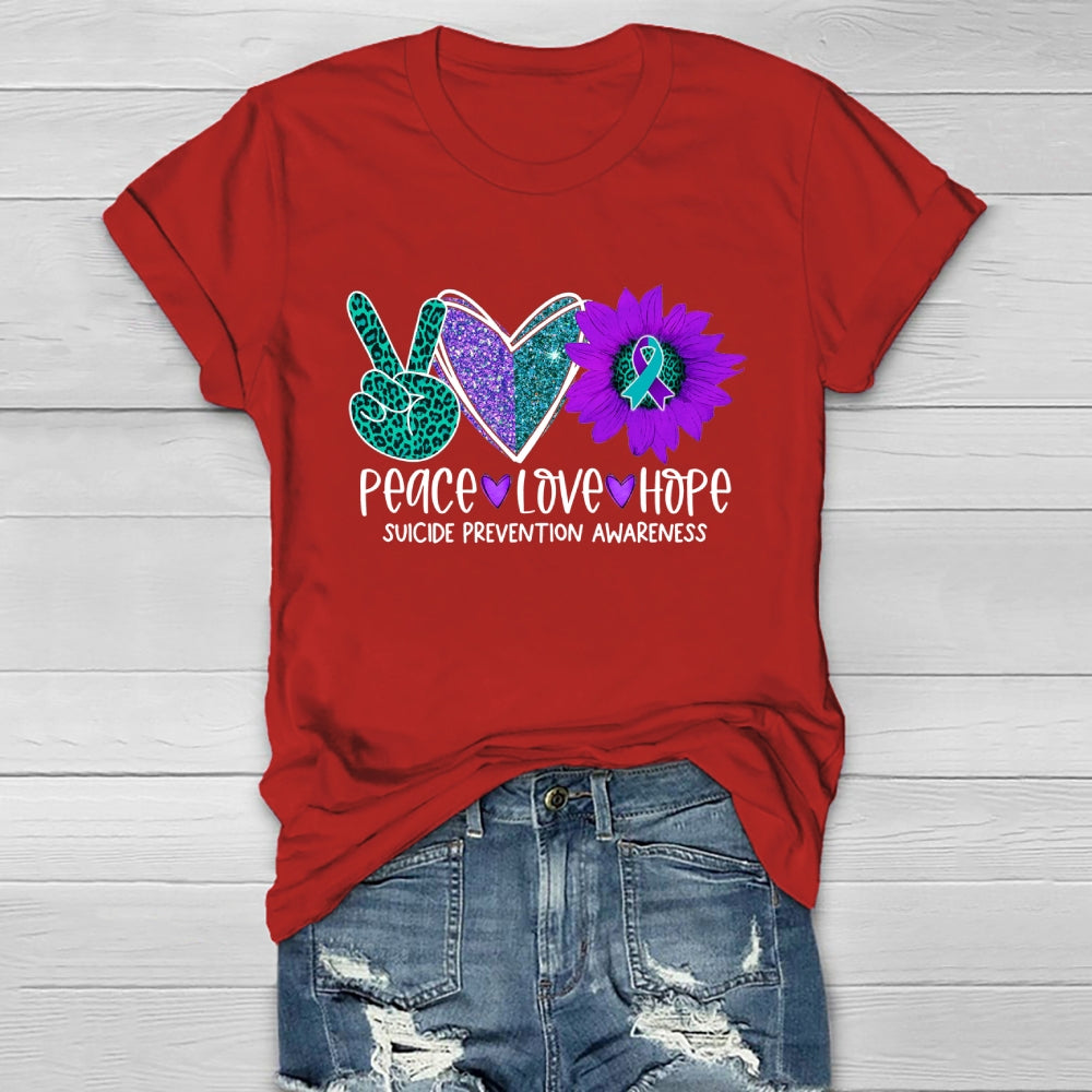Peace Love Hope Suicide Prevention Awareness Healthwear T-shirt