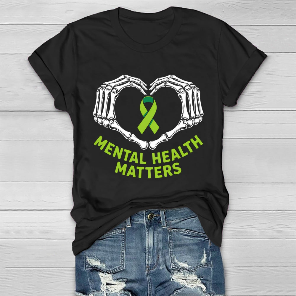 Mental Health Matters Skeleton Hand Healthwear T-shirt