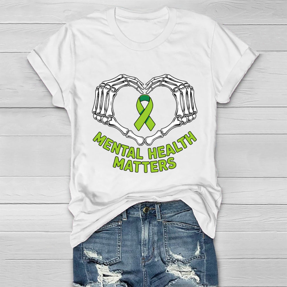 Mental Health Matters Skeleton Hand Healthwear T-shirt