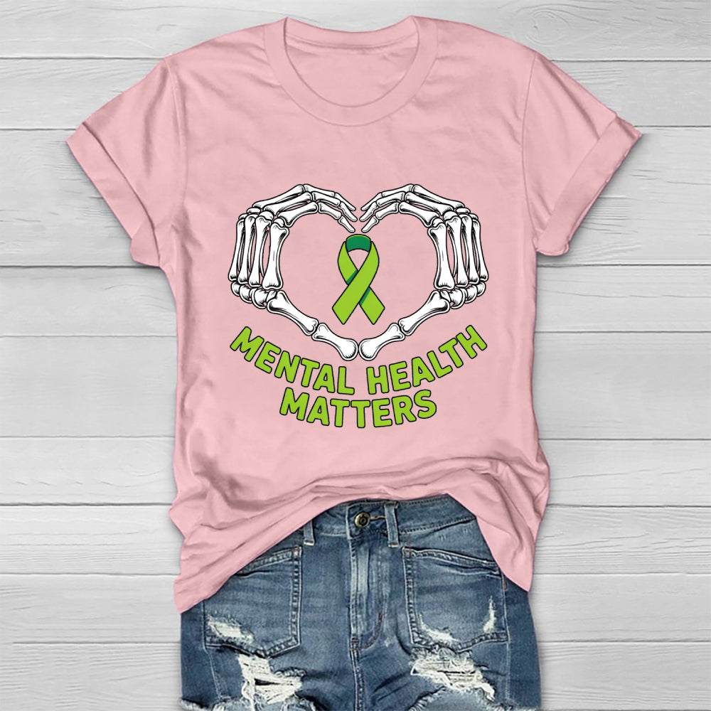 Mental Health Matters Skeleton Hand Healthwear T-shirt