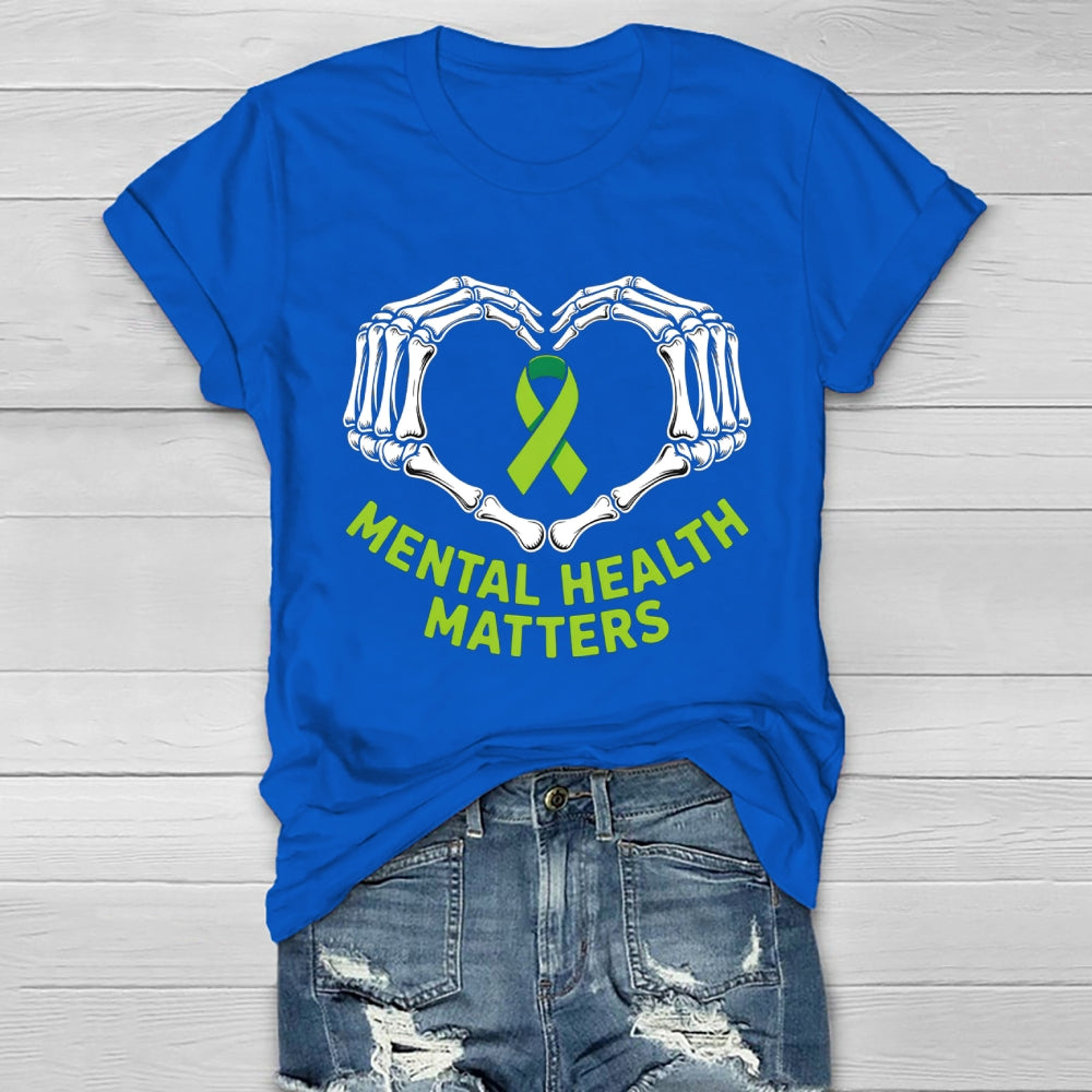 Mental Health Matters Skeleton Hand Healthwear T-shirt