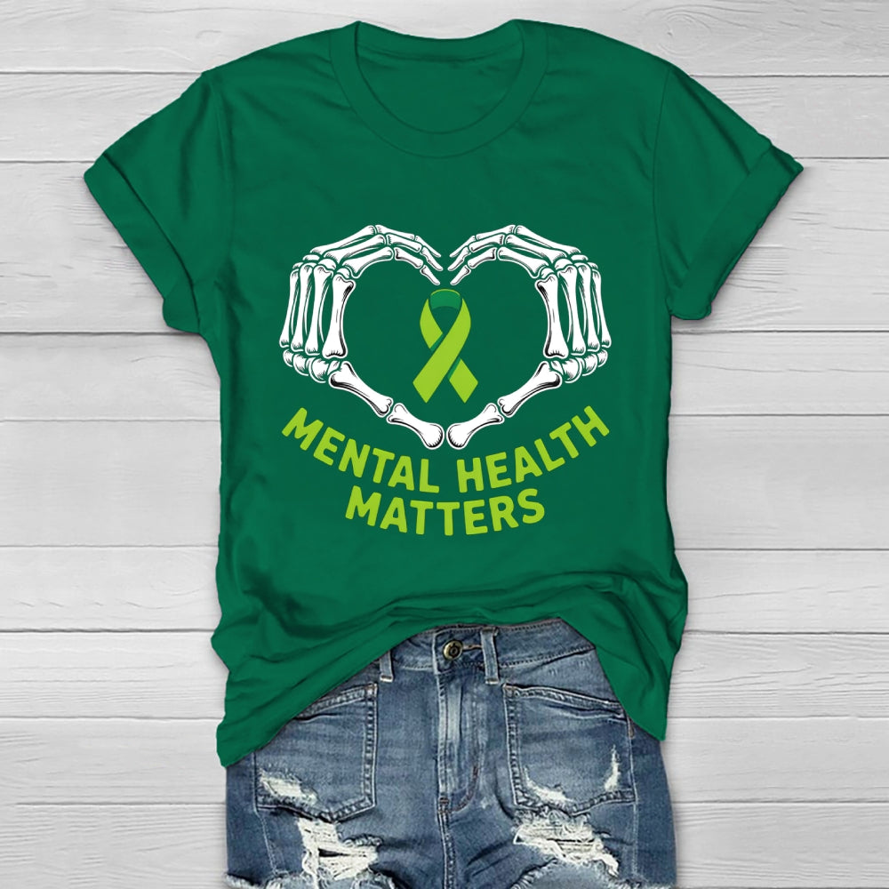 Mental Health Matters Skeleton Hand Healthwear T-shirt