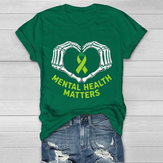 Mental Health Matters Skeleton Hand Healthwear T-shirt