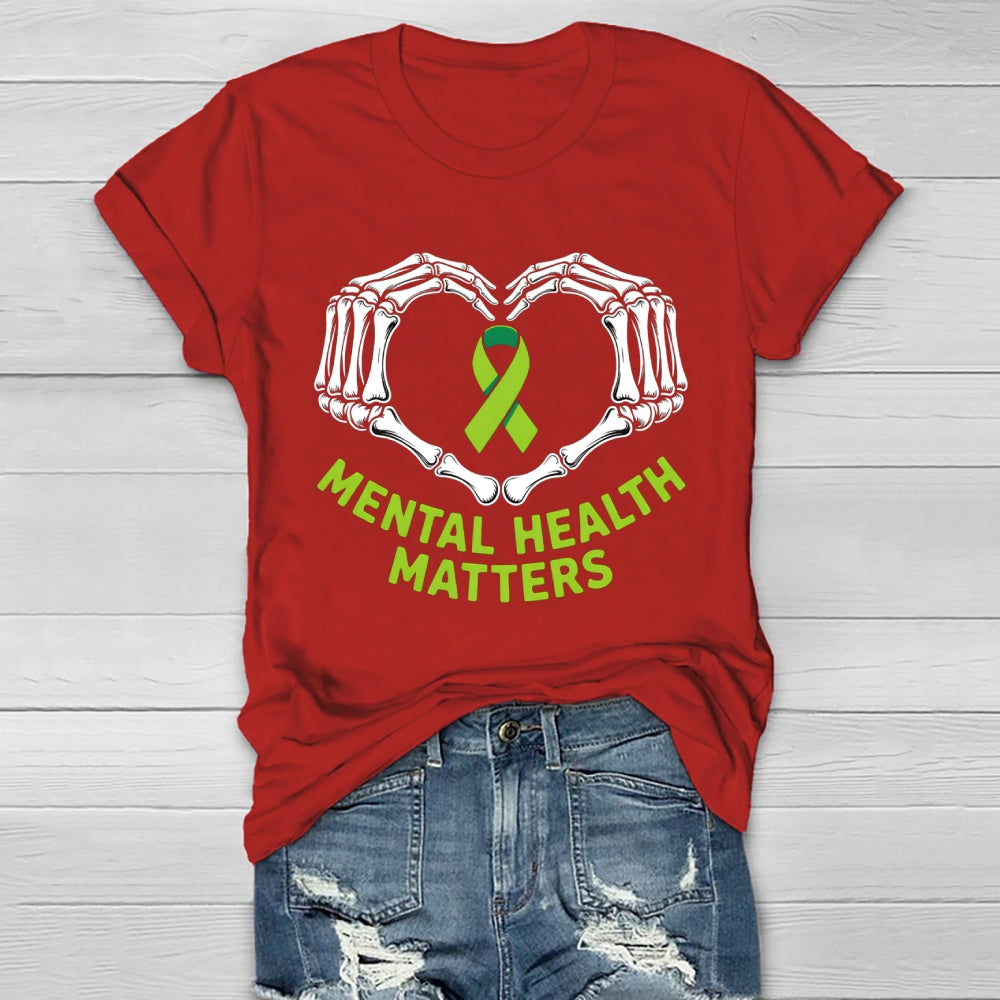 Mental Health Matters Skeleton Hand Healthwear T-shirt