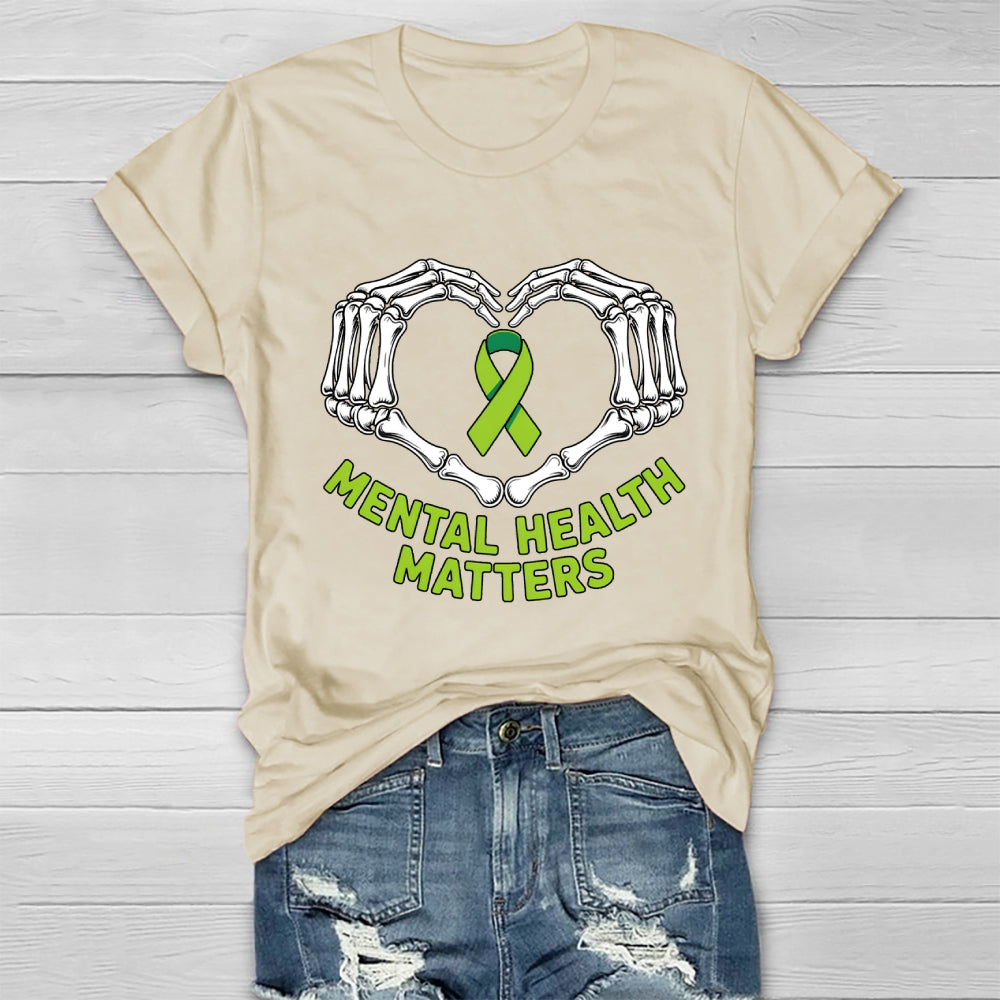 Mental Health Matters Skeleton Hand Healthwear T-shirt