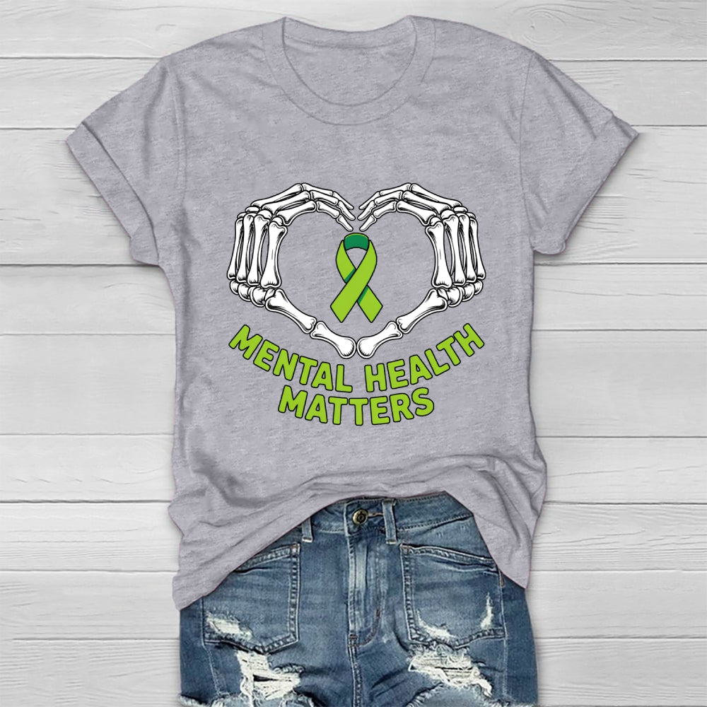Mental Health Matters Skeleton Hand Healthwear T-shirt