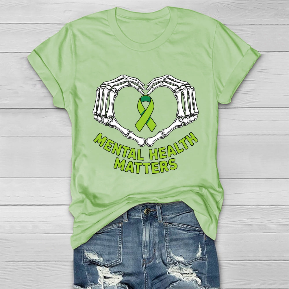Mental Health Matters Skeleton Hand Healthwear T-shirt