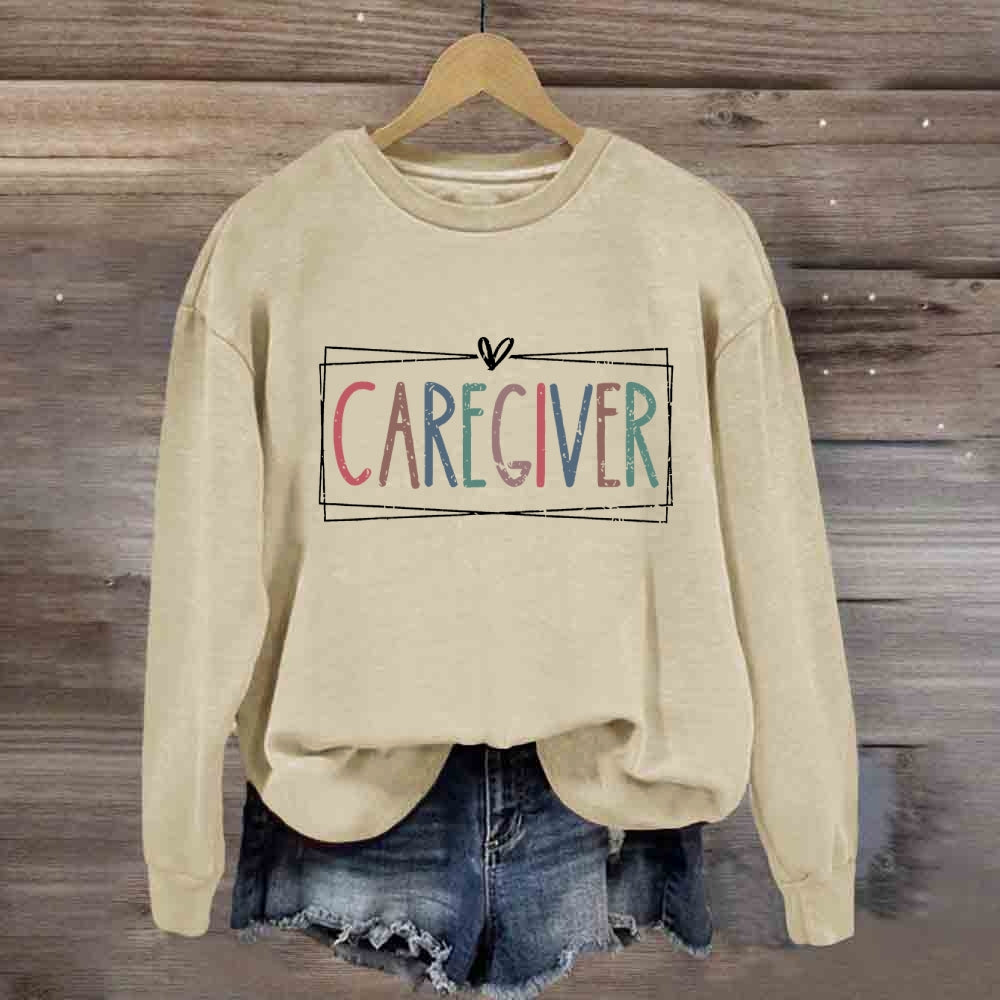 Caregiver Colorful Letter Sweatshirt