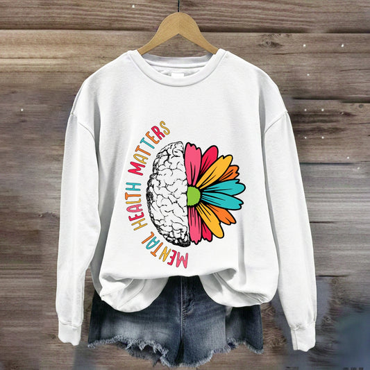 Mental Health Matters Floral Brain Sweatshirt