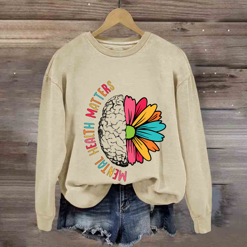 Mental Health Matters Floral Brain Sweatshirt