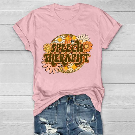 Speech Therapist Flower Healthwear T-shirt