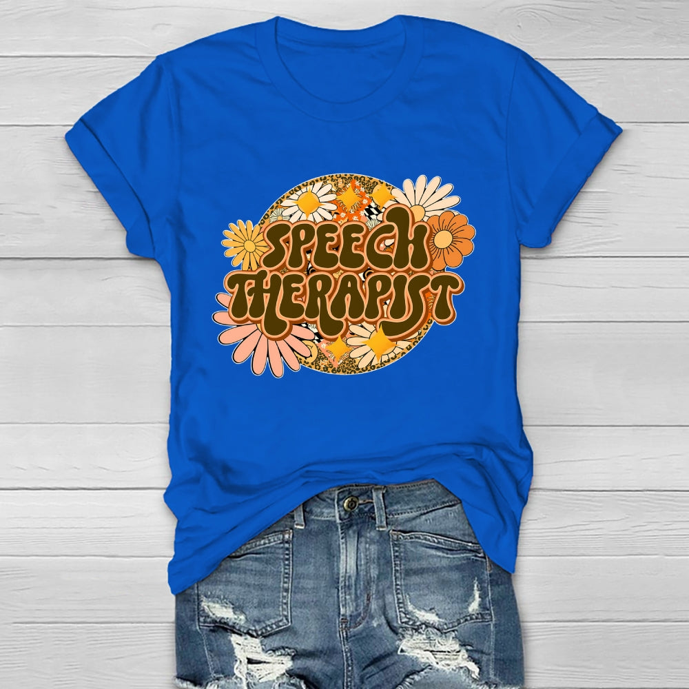 Speech Therapist Flower Healthwear T-shirt