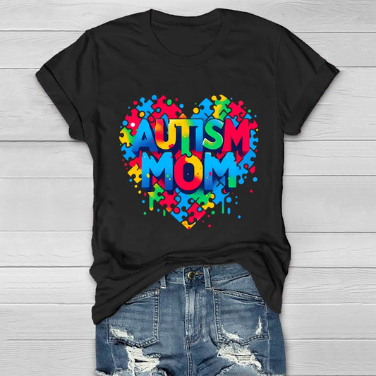 Autism Mom Colorful Letters Healthwear T-shirt