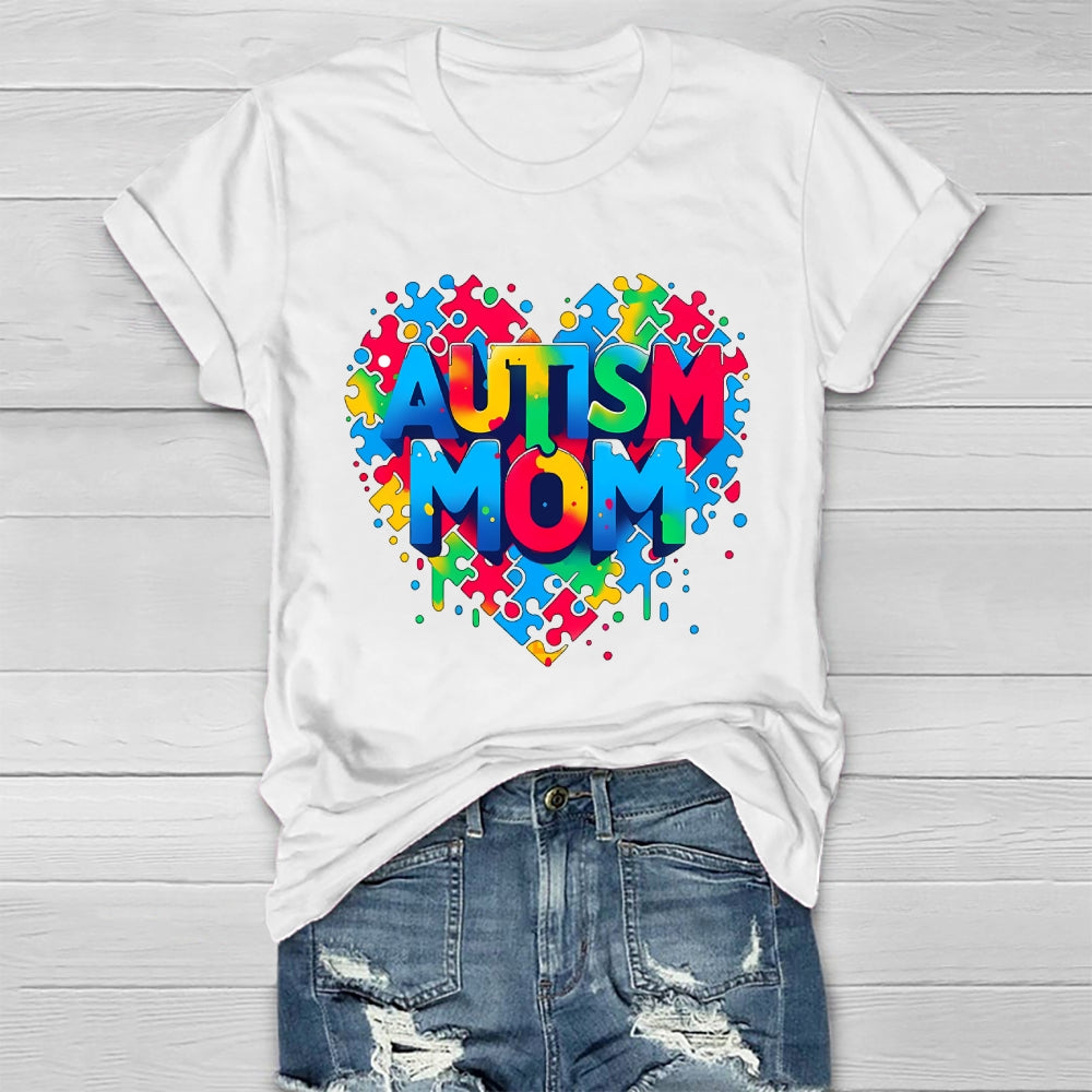 Autism Mom Colorful Letters Healthwear T-shirt