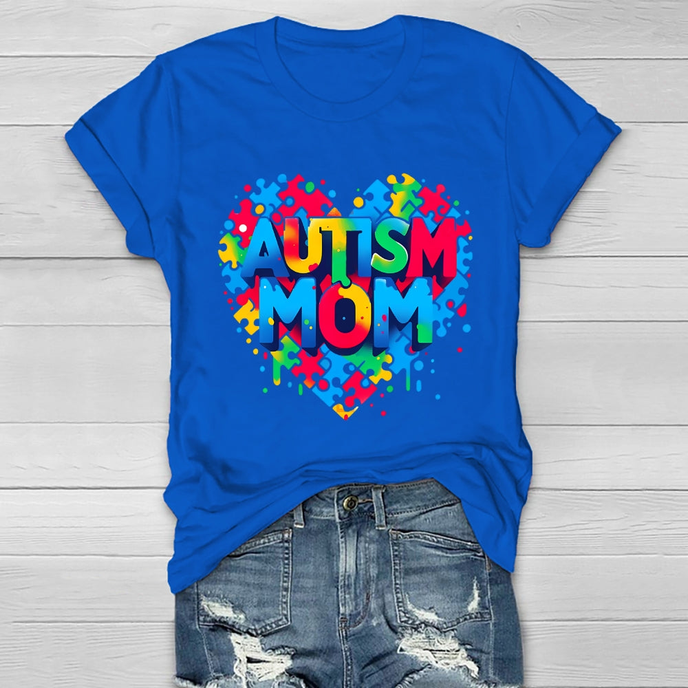 Autism Mom Colorful Letters Healthwear T-shirt