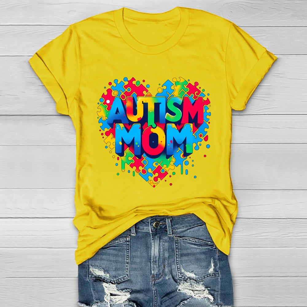 Autism Mom Colorful Letters Healthwear T-shirt