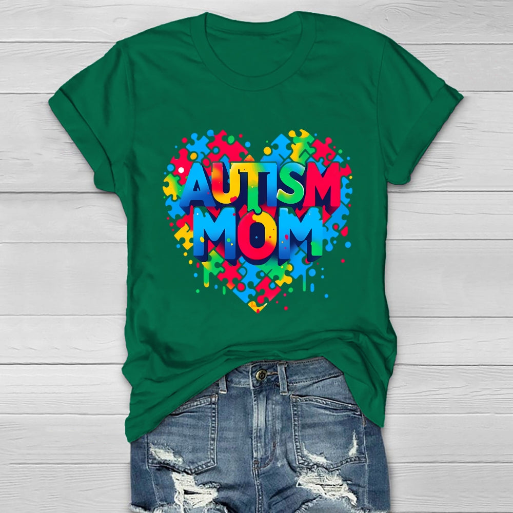 Autism Mom Colorful Letters Healthwear T-shirt