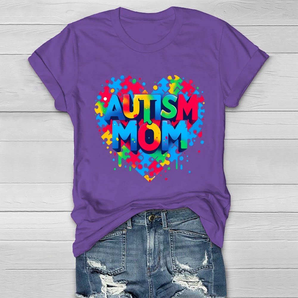 Autism Mom Colorful Letters Healthwear T-shirt