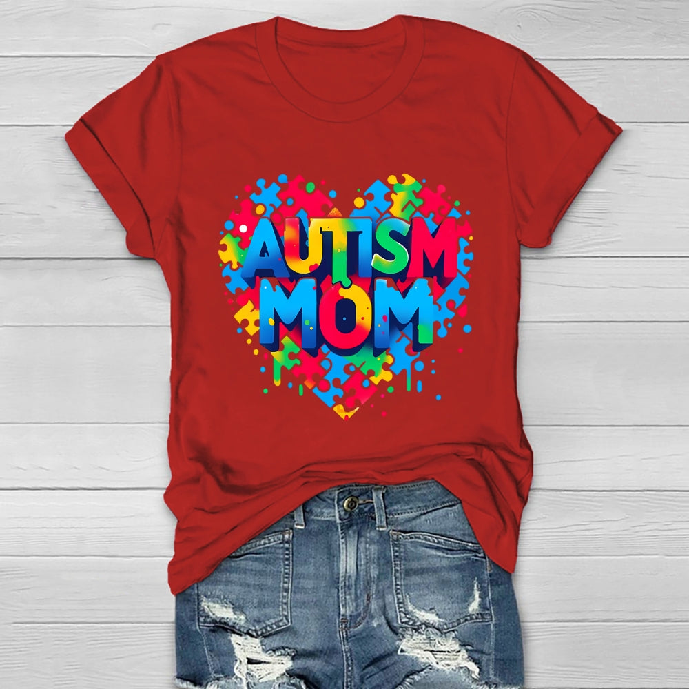 Autism Mom Colorful Letters Healthwear T-shirt
