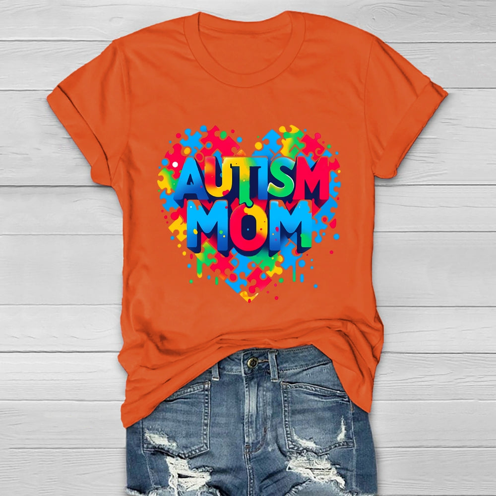 Autism Mom Colorful Letters Healthwear T-shirt