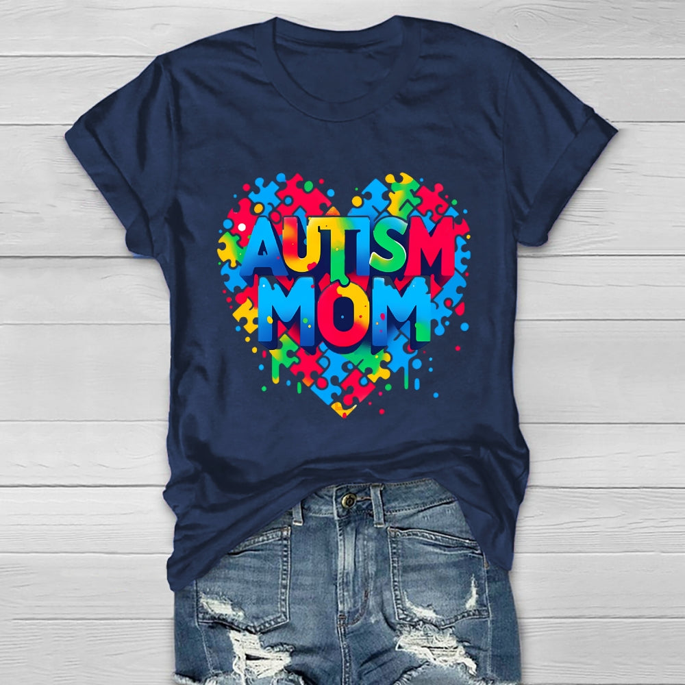 Autism Mom Colorful Letters Healthwear T-shirt