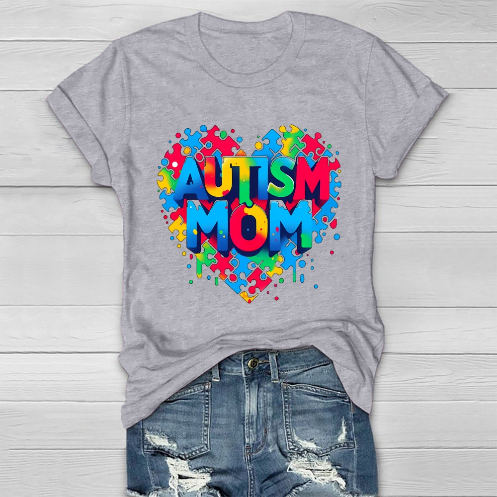 Autism Mom Colorful Letters Healthwear T-shirt