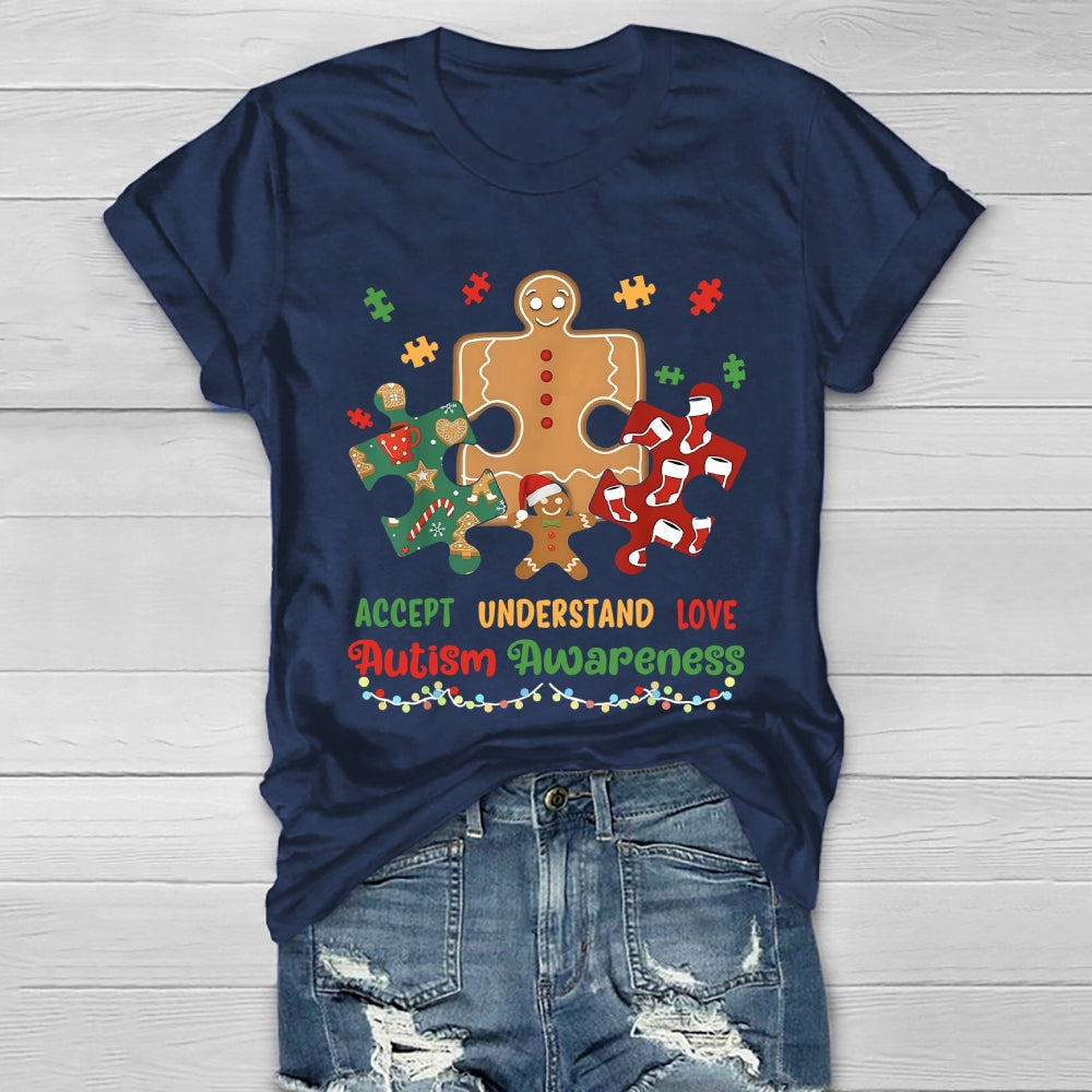 Autism Awareness Accept Understand Love Christmas Healthwear T-shirt