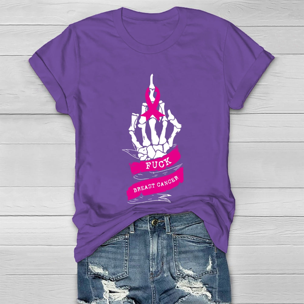 Fu Breast Cancer Skeleton Hand Healthwear T-shirt