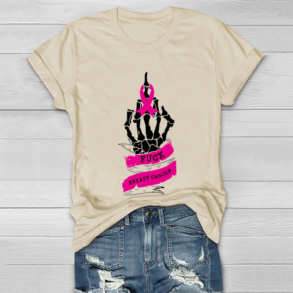 Fu Breast Cancer Skeleton Hand Healthwear T-shirt