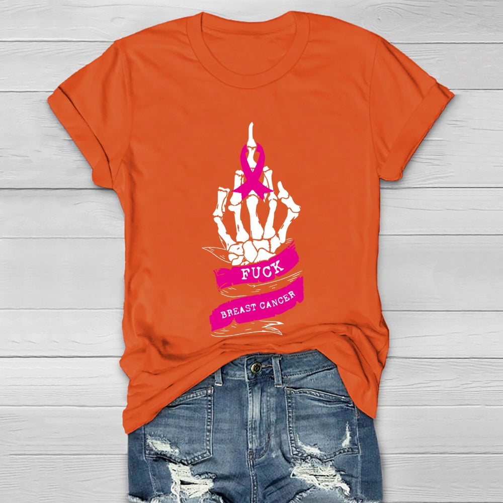 Fu Breast Cancer Skeleton Hand Healthwear T-shirt
