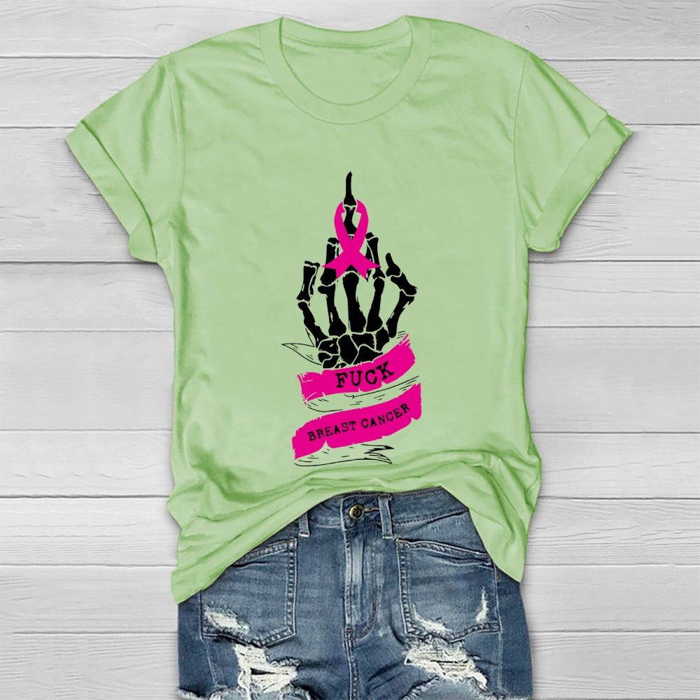 Fu Breast Cancer Skeleton Hand Healthwear T-shirt
