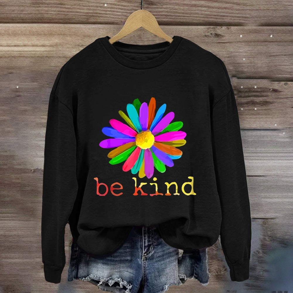Be Kind Colorful Daisy Sweatshirt