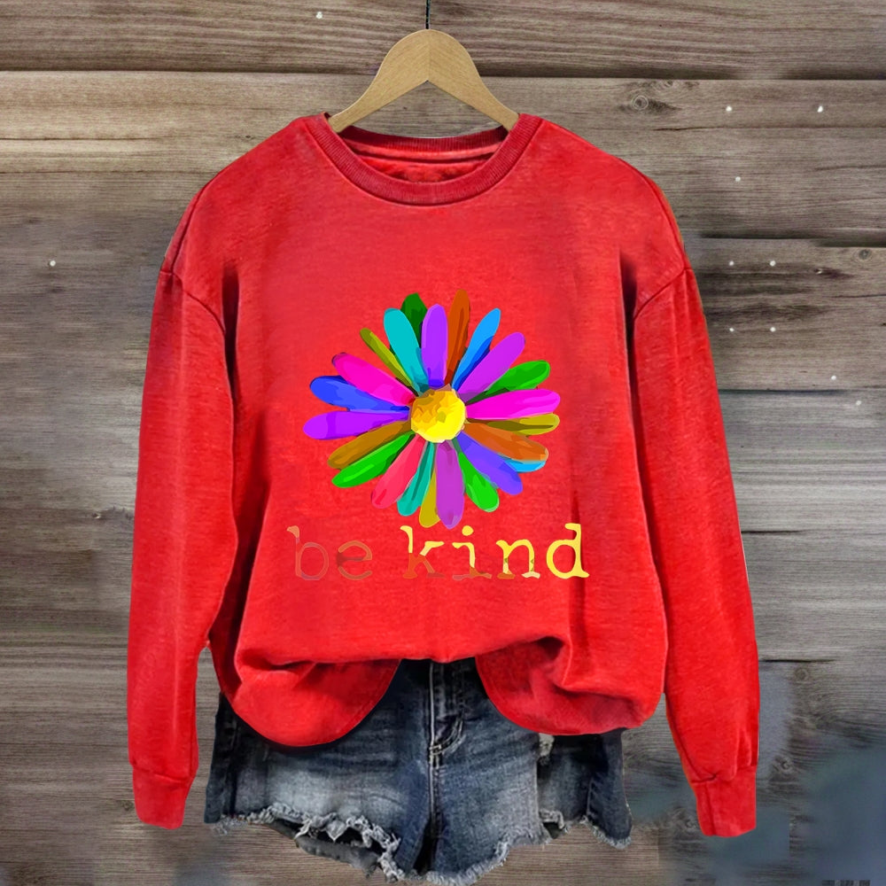 Be Kind Colorful Daisy Sweatshirt