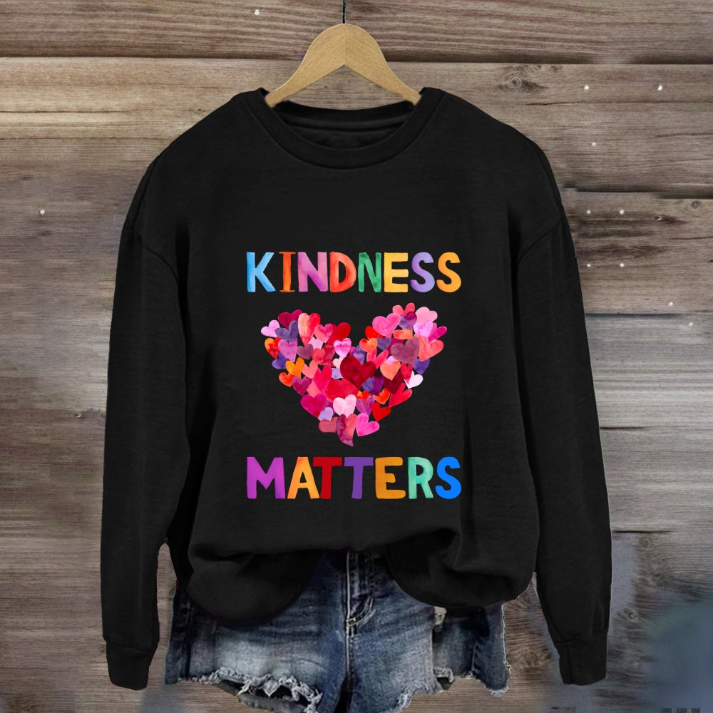 Kindness Matters Colorful Heart Sweatshirt