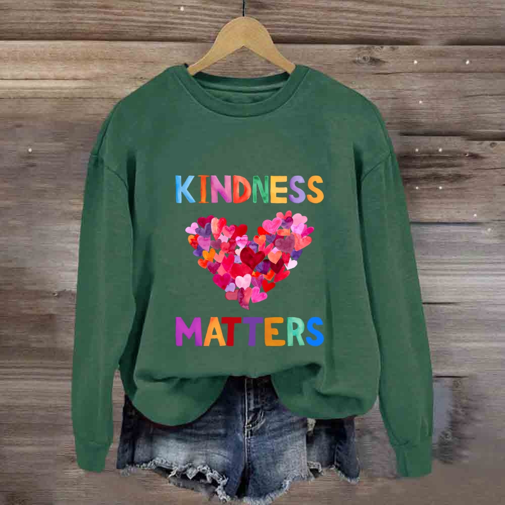 Kindness Matters Colorful Heart Sweatshirt