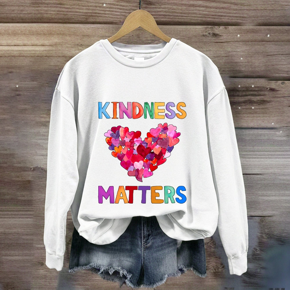 Kindness Matters Colorful Heart Sweatshirt