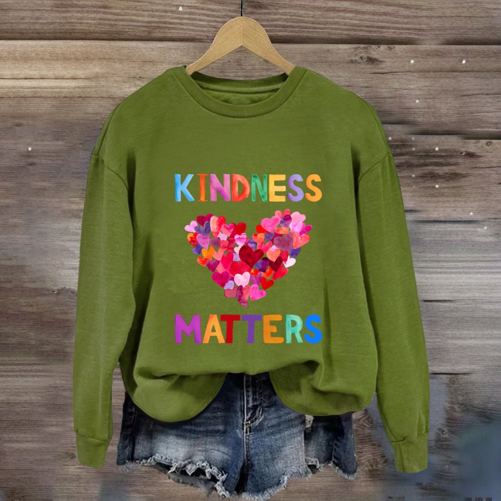 Kindness Matters Colorful Heart Sweatshirt