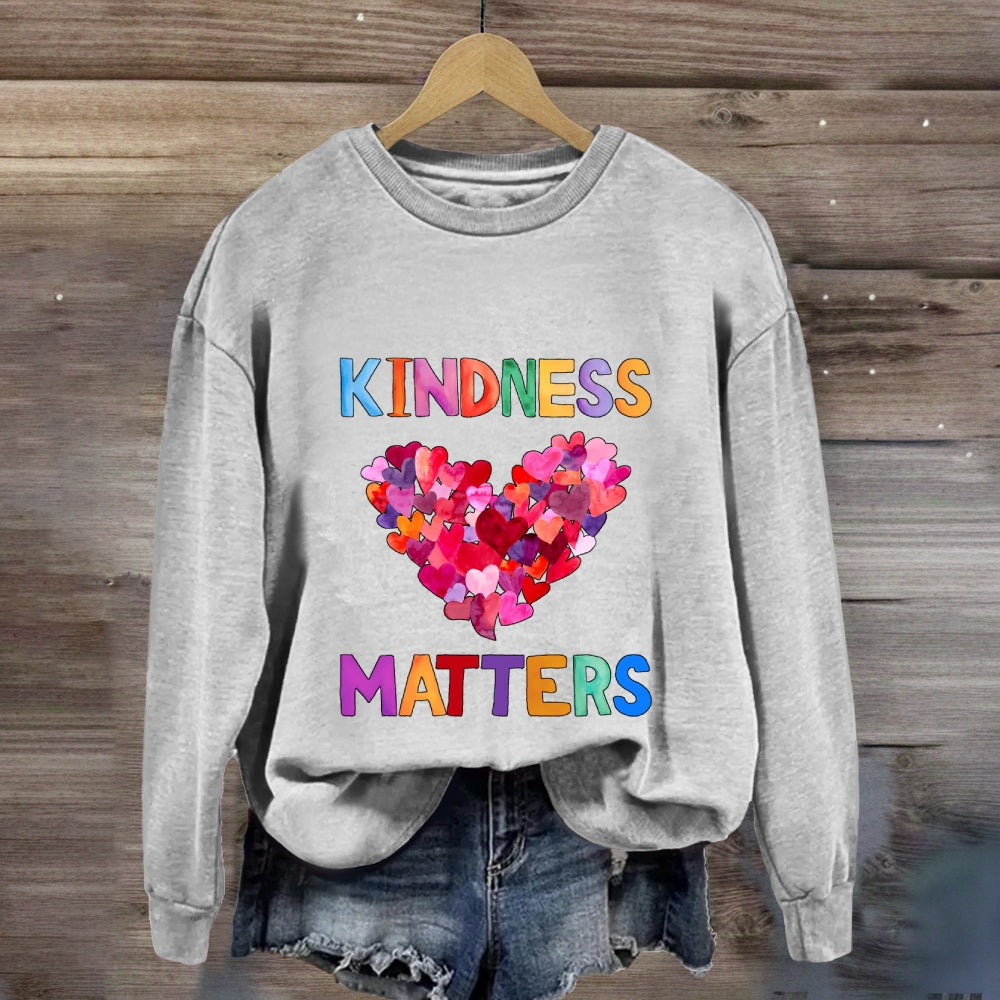 Kindness Matters Colorful Heart Sweatshirt